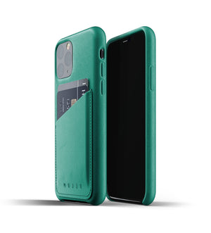  Mujjo Full Leather Wallet Case for iPhone 11 Pro, Alpine Green 