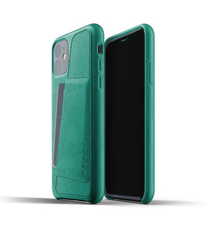  Mujjo Full Leather Wallet Case for iPhone 11, Alpine Green 