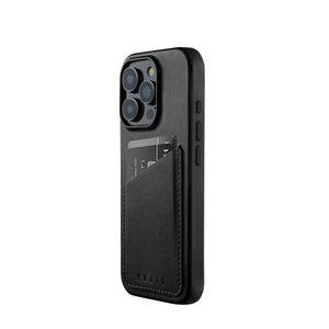  Mujjo Full Leather Wallet Case for iPhone 16 Pro, Black 