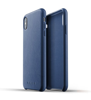  Mujjo Full Leather Case for iPhone XS Max, Monaco Blue 