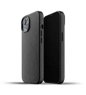  Mujjo Full Leather Case for iPhone 13, Black 